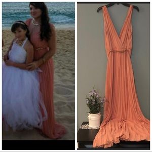 Katia long peach dress
